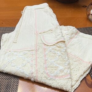 POL Cream Pants with Pink Details